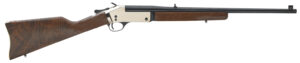 Henry H015B357 Single Shot  38 Special or 357 Mag Caliber with 1rd Capacity, 22" Blued Barrel, Polished Brass Metal Finish & American Walnut Stock, Right Hand (Full Size)
