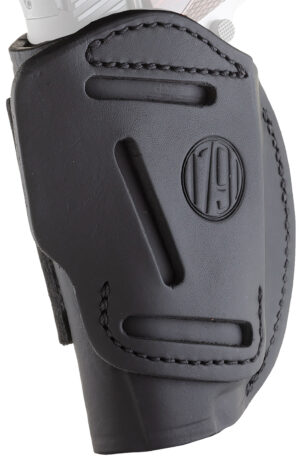 1791 Gunleather 4WH1SBLR 4-Way  IWB/OWB 01 Stealth Black Leather Belt Clip Fits 3-4" Barrel 1911