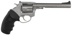 Charter Arms 74460 Bulldog Target Large 44 Special, 5 Shot 6" Matte Stainless Steel Barrel, Cylinder & Frame w/Black Finger Grooved Rubber Grip