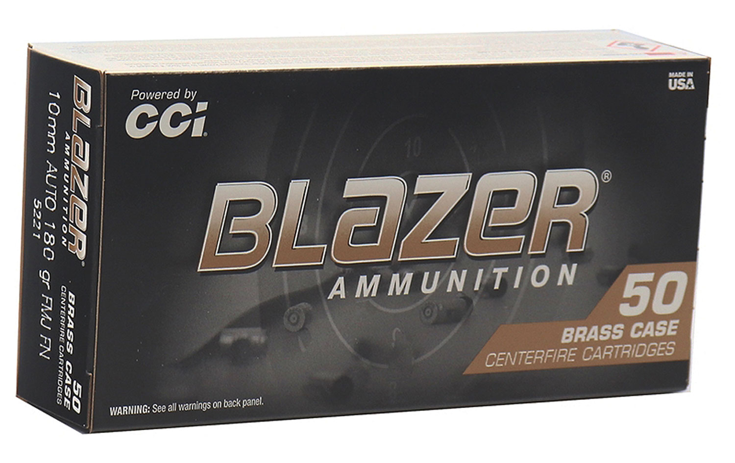 CCI Ammunition 10mm Auto 180gr Brass – 50rd
