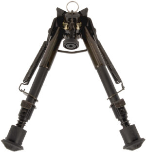 Allen 2207 Bozeman  Rifle Bipod Black Aluminum w/Sling Swivel Stud Mount, Rubber Feet & 6-9" Vertical Adjustment