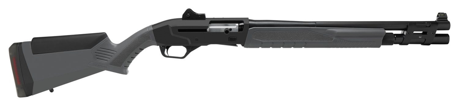 Savage Arms 57787 Renegauge Security Full Size 12 Gauge Semi-Auto 3" 6+1 18.50" Black Melonite Carbon Steel Barrel, Matte Black Aluminum Receiver, Adjustable Matte Gray Synthetic Stock, Right Hand
