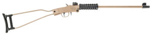 Chiappa Firearms 500255 Little Badger  Full Size 22 LR, 1 Shot 16.50" Desert Sand Cerakote Steel Barrel, Desert Sand Cerakote Quad Picatinny Receiver, Desert Sand Cerakote Wire Frame Stock, Right Hand