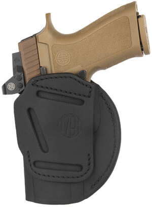 1791 Gunleather 4WH6SBLR 4-Way  IWB/OWB Size 06 Black Leather Belt Clip Compatible w/ Springfield XDM/Glock 20 Right Hand