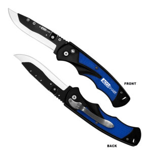 AccuSharp 743C Replaceable Blade Razor  3.50" Folding Plain Stainless Steel Blade/Royal Blue Ergonomic Anti-Slip Anodized Aluminum Handle/Includes 2 Replacement Blades/Belt Clip