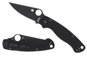 Spyderco C81GPBK2 Para Military 2  3.42" Folding Plain Black DLC CPM S45VN SS Blade/Black Textured G10 Handle Includes Pocket Clip