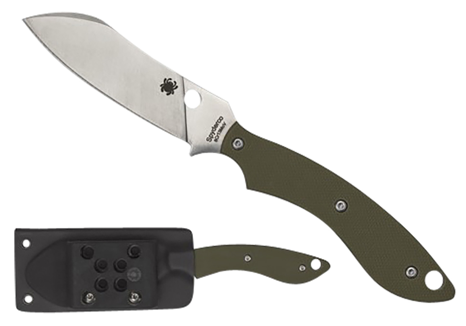 Spyderco FB50GPOD Stok 2.95" Fixed Drop Point Plain Stonewashed 8Cr13MoV SS Blade/Olive Drab Textured G10 Handle Includes Sheath w/G-Clip
