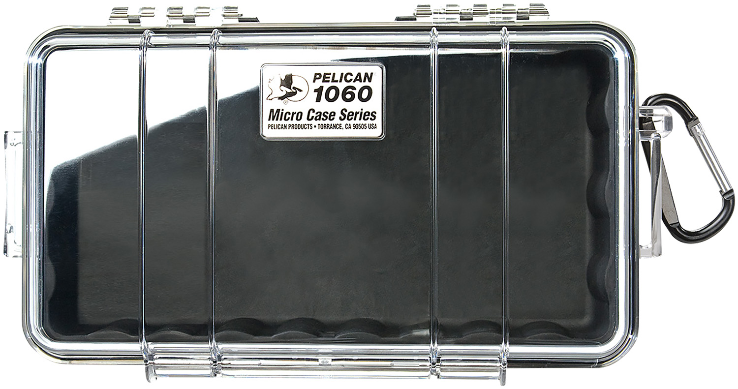 Pelican 1060025100 Micro Case Black/Clear Polycarbonate 9.88" Long