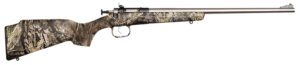Crickett KSA2166 Youth 22 LR 1rd 16.12" Stainless Steel Barrel, Fixed Front/Adjustable Rear Peep Sights, Mossy Oak Break-Up Synthetic Stock w/11.5" LOP, Rebounding Firing Pin Safety