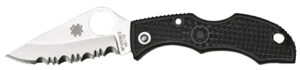 Spyderco LBKS3 Ladybug 3 1.94" Folding Modified Clip Point Serrated VG-10 SS Blade Black FRN Handle