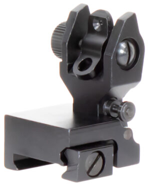 Aim Sports MT201 AR Low Profile Rear Flip Up Sight Black Anodized Low Profile for AR-15