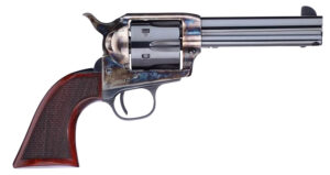Taylors & Company 556201DE Short Stroke Smoke Wagon  45 Colt (LC) 6rd 4.75" Blued Cylinder & Barrel Color Case Hardened Steel Frame Checkered Walnut Navy Size Grip (Taylor Tuned)