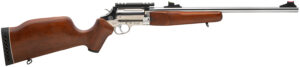 Rossi SCJ4510SS Circuit Judge  45 Colt (LC) Caliber or 410 Gauge with 5rd Capacity, 18.50" Barrel, Polished Stainless Metal Finish & Hardwood Monte Carlo Stock Right Hand (Full Size)