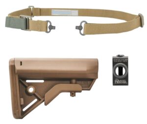 BLUE FORCE ARMY SLING KIT VCAS-PB-125-AA-BK P-RAIL-PB-BK BUTTSTOCK-B5BRAVO-BK COYOTE BROWN