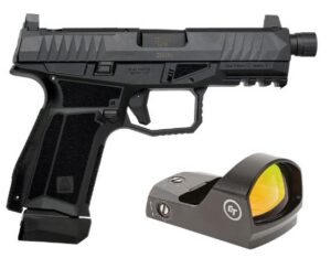 AREX DELTA X TACTICAL 9MM 1X17RD 1X19RD SUPPRESSOR HEIGHT SIGHTS 5X OPTICS PLATES BLACK WITH CRIMSON TRACE RED DOT